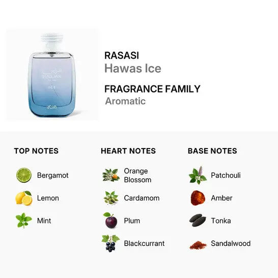 Hawas Ice by Rasasi Men 3.38oz EDP Spray