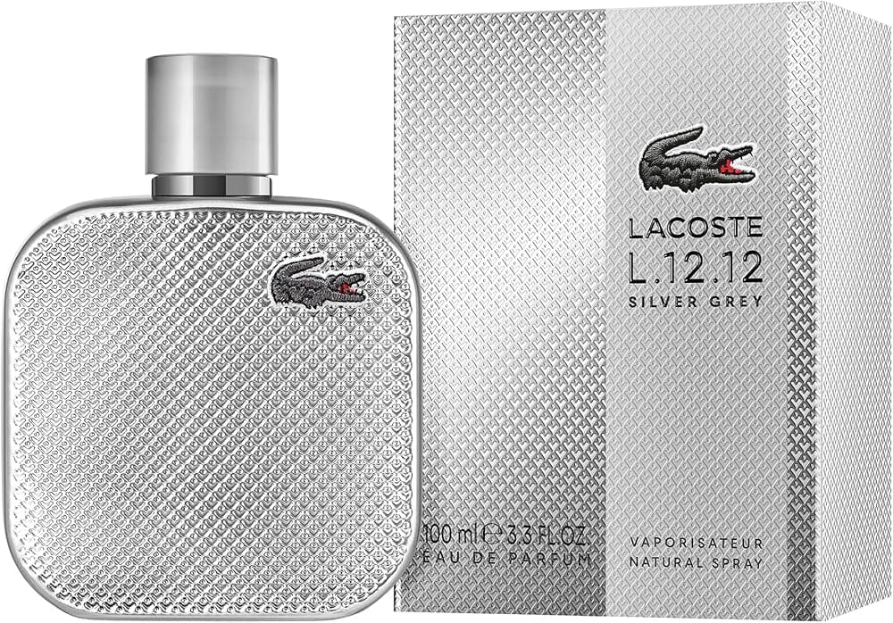 Silver Grey by Lacoste for Men 3.3oz EDP Spray bottle
